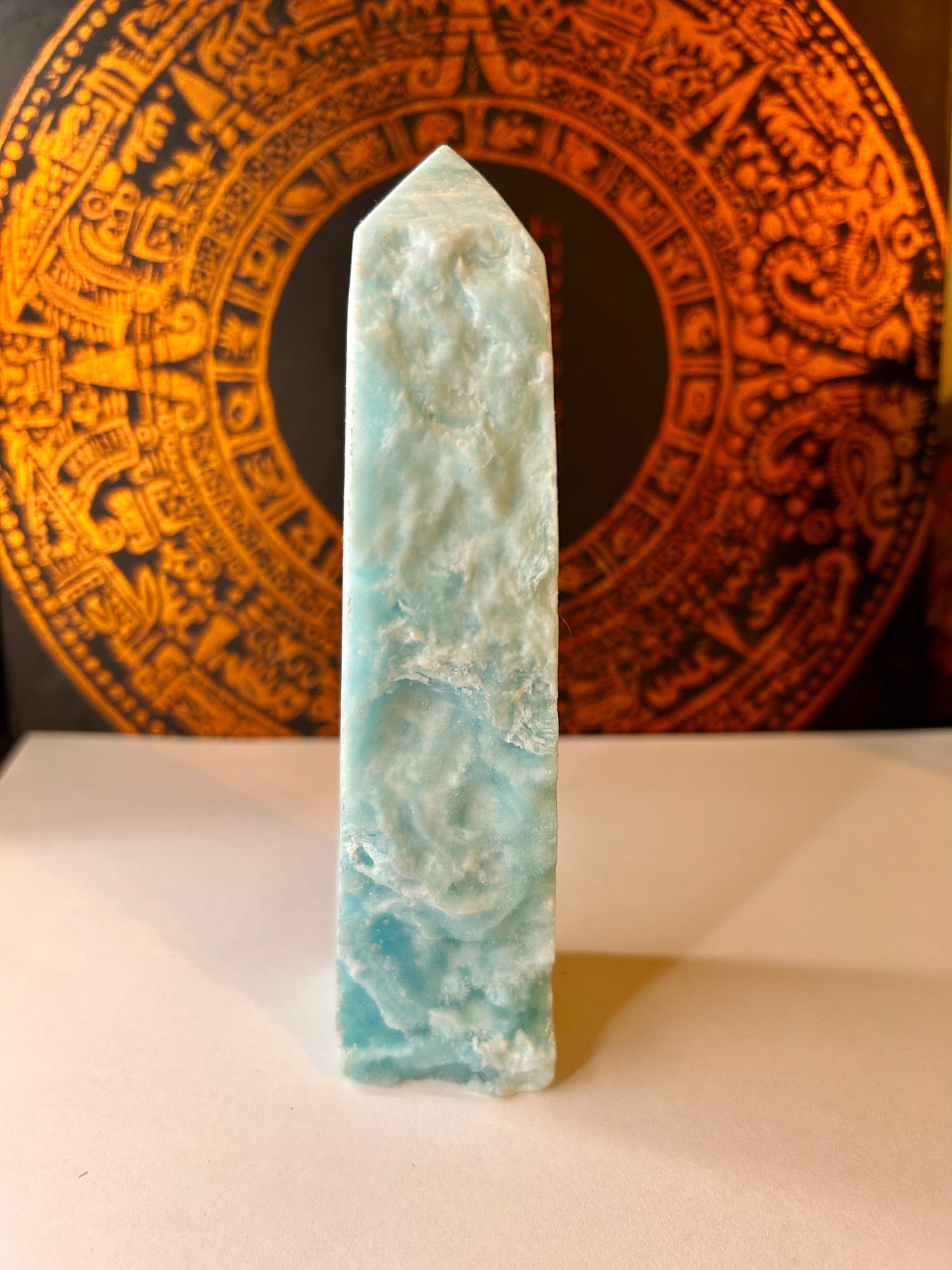 Blue Aragonite Tower, Large with Druzy