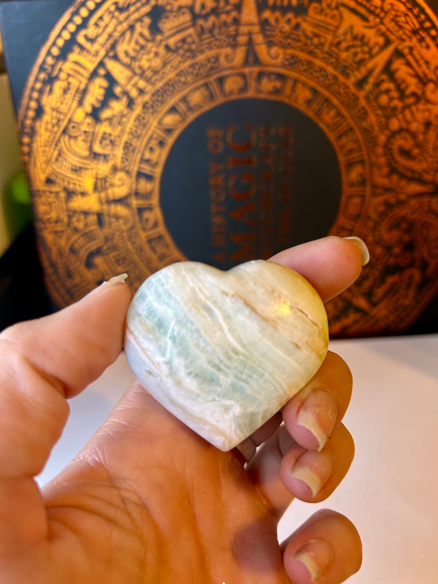 Caribbean Blue Calcite, Heart