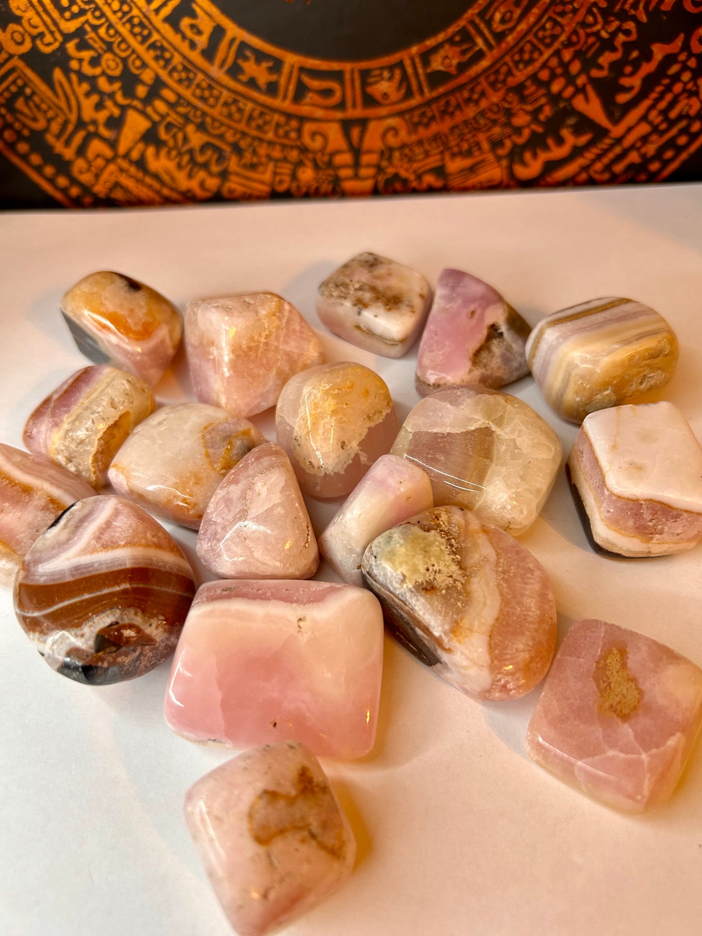 Pink Aragonite, Tumbled