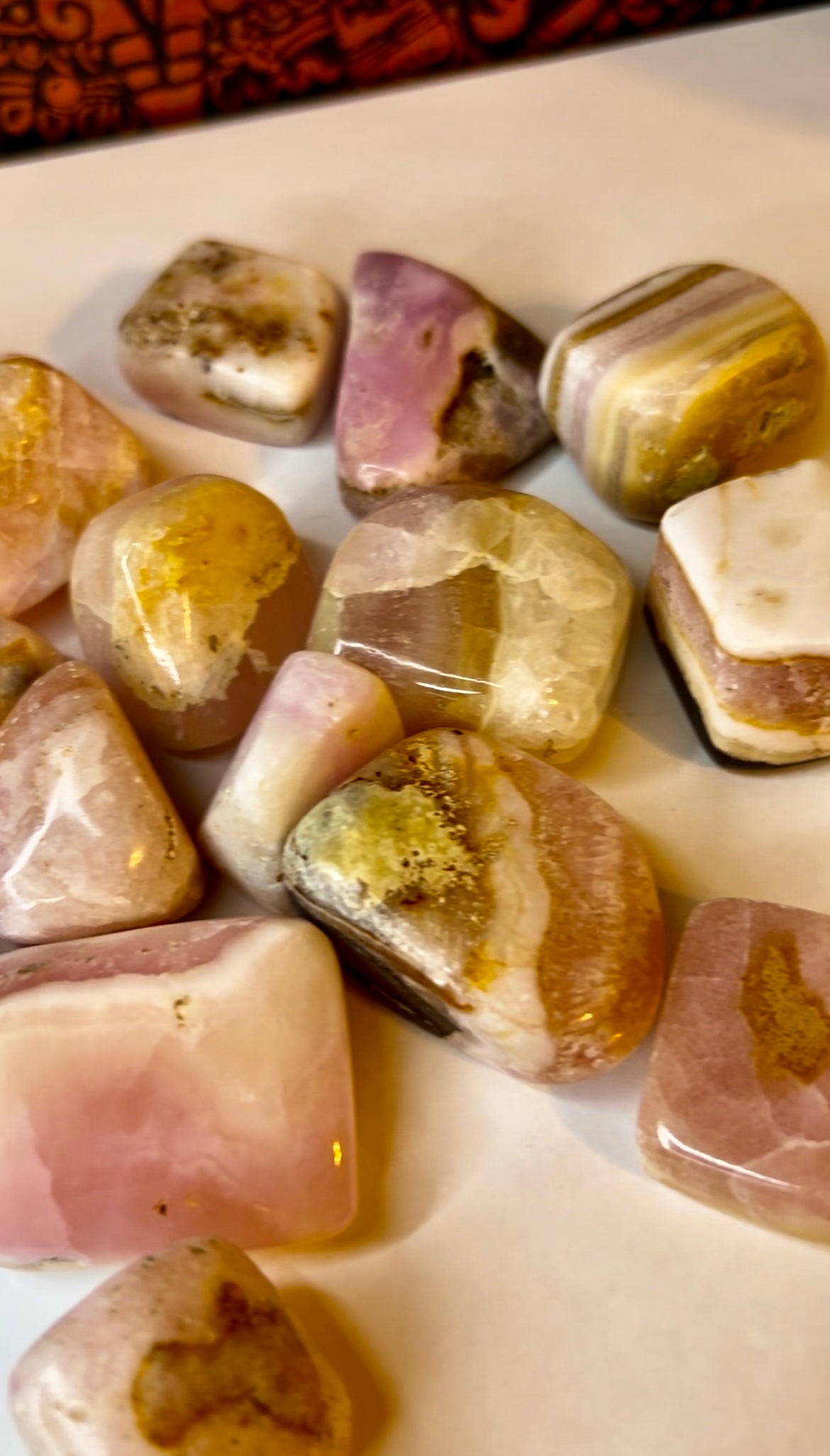 Pink Aragonite, Tumbled