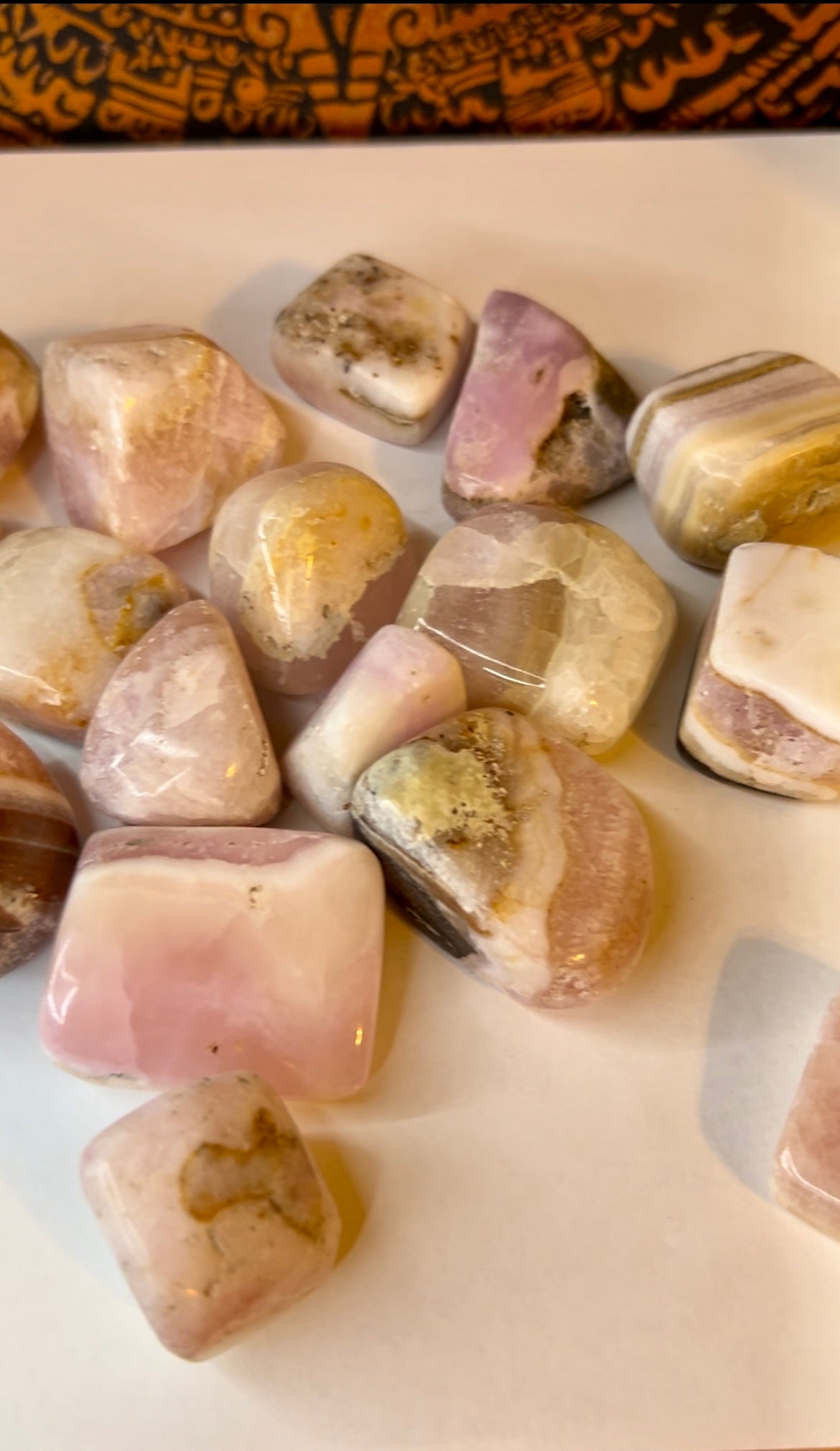 Pink Aragonite, Tumbled