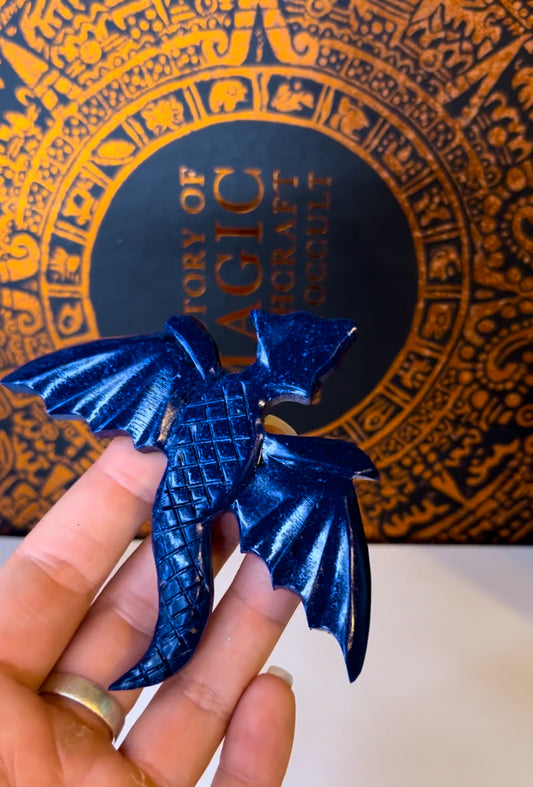 Lapis Lazuli, Carved, Dragon