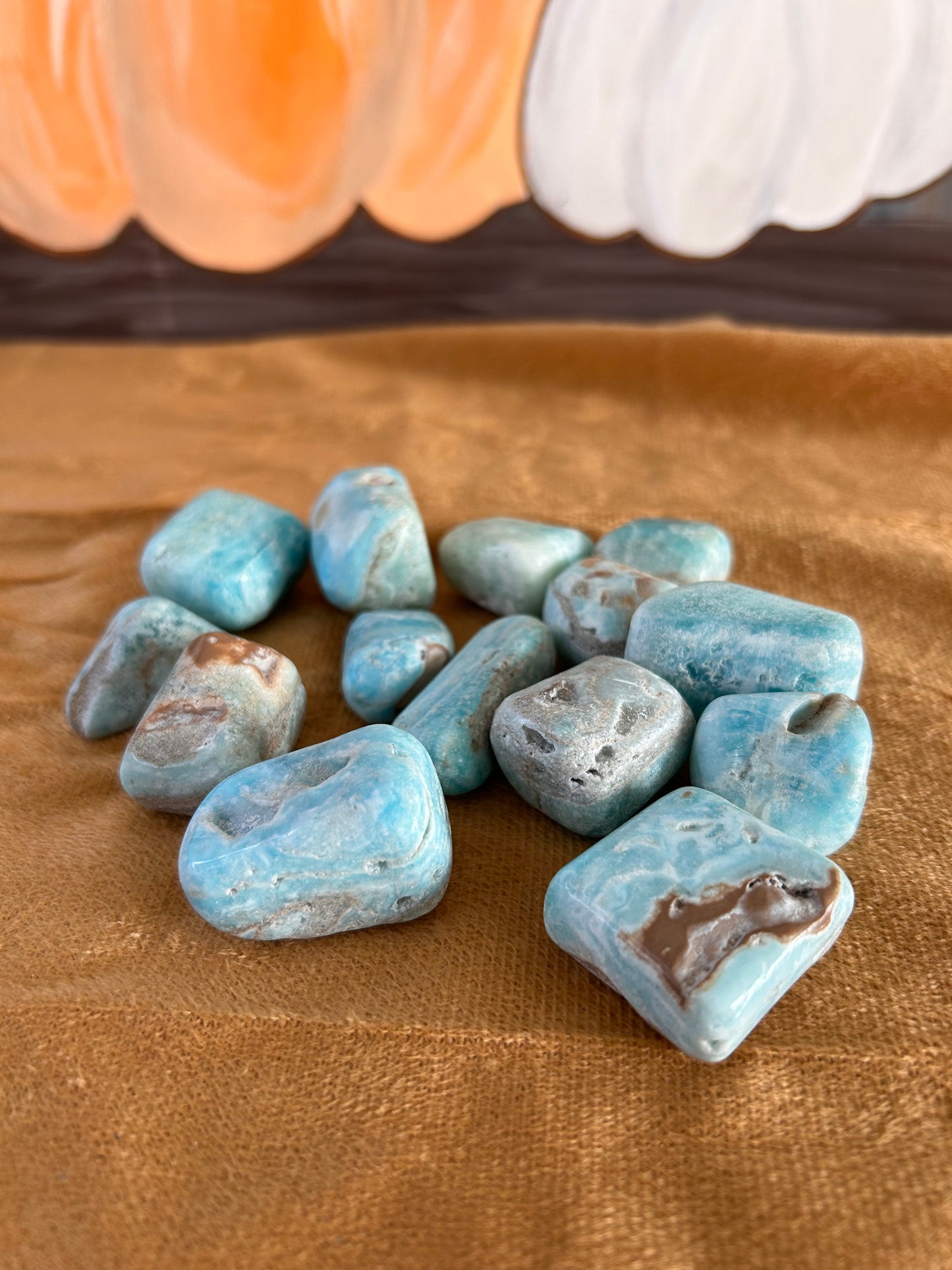 Blue Aragonite, Tumbled