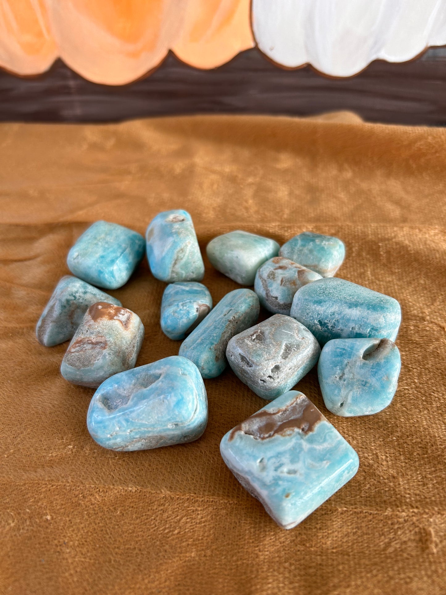 Blue Aragonite, Tumbled