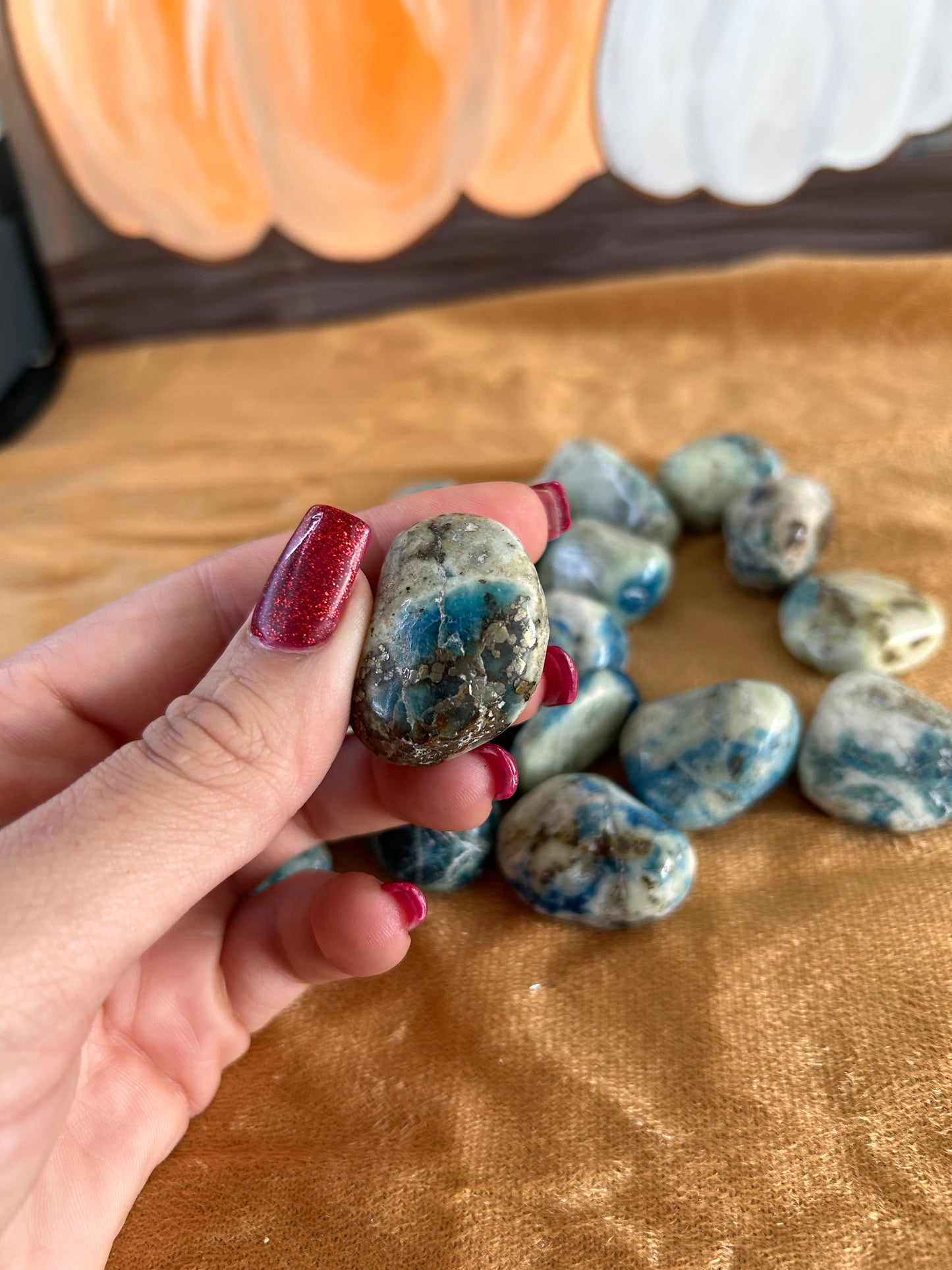 Blue Apatite, Tumbled