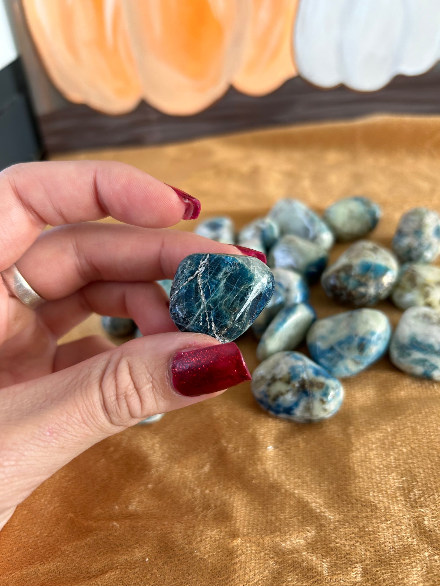 Blue Apatite, Tumbled